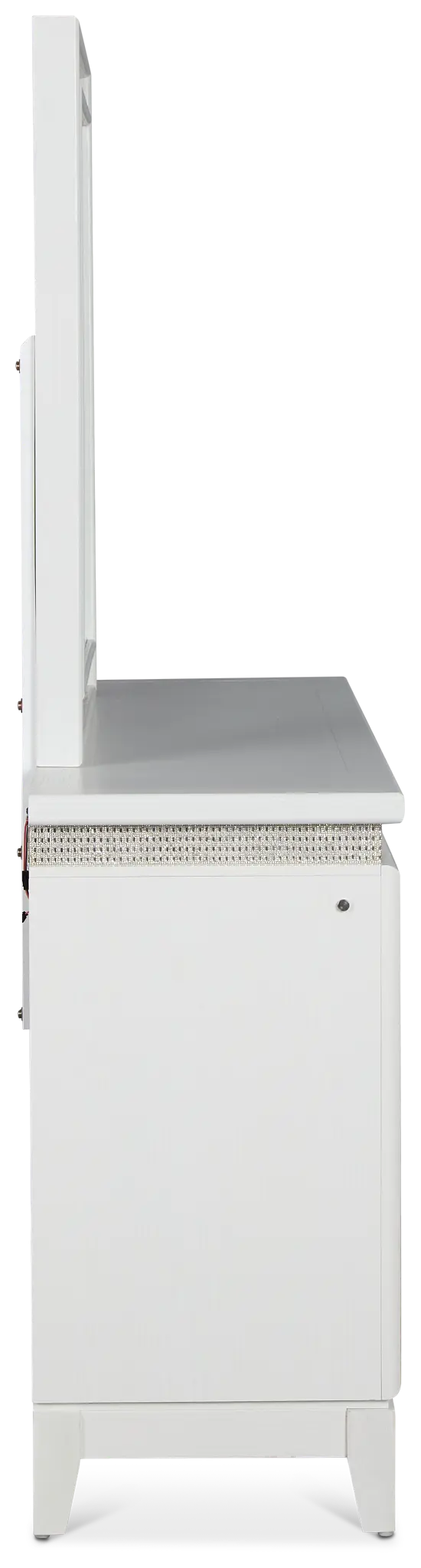Alessandria White Lighted Dresser & Mirror Alessandria White Lighted Dresser & Mirror
