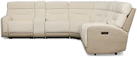 Travis Light Beige Fabric Large Triple Power Reclining Two-arm Sectional