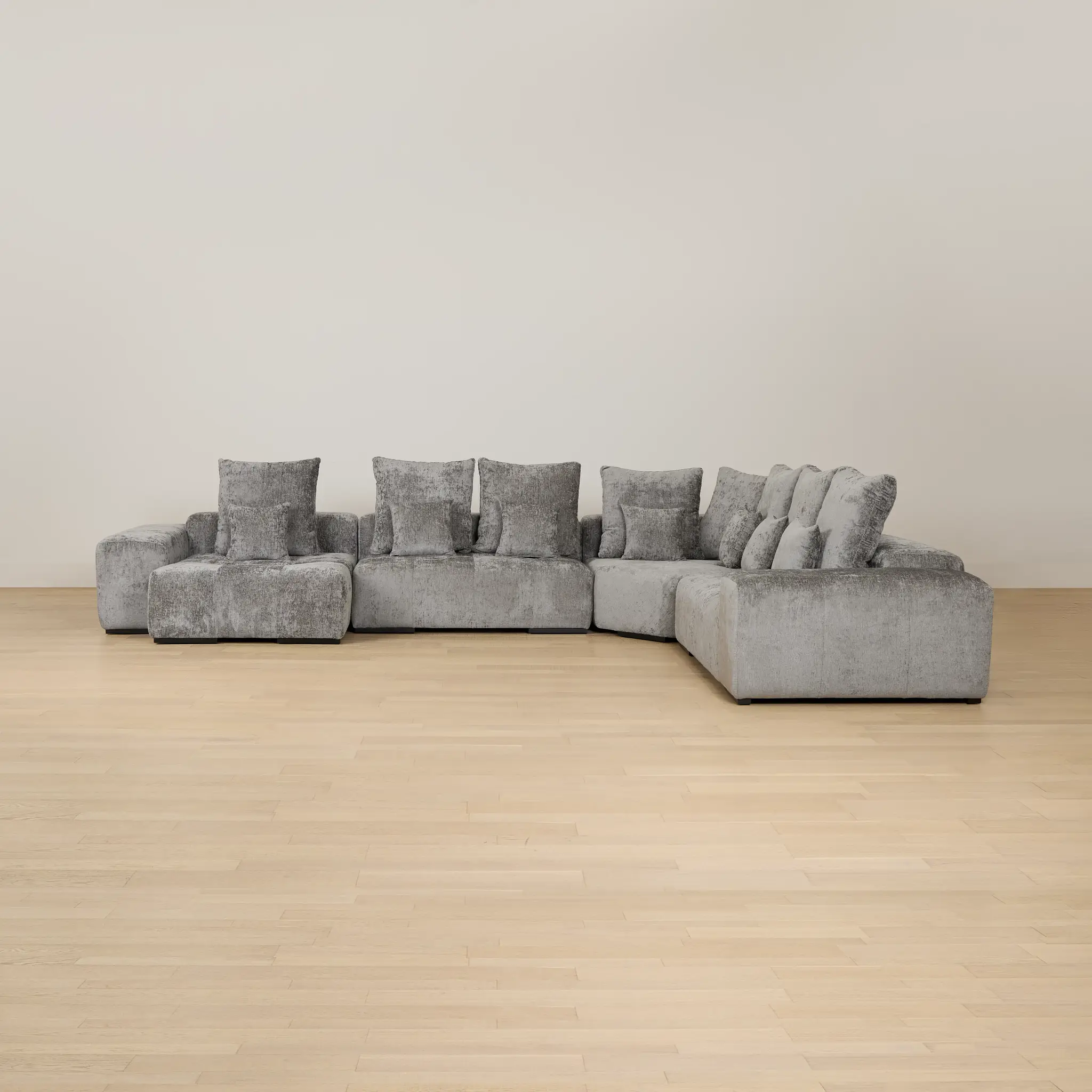 Skylar Gray Fabric Medium Left Chaise Sectional Skylar Gray Fabric Medium Left Chaise Sectional