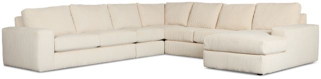 Charlie Ivory Fabric Large Right Chaise Sectional
