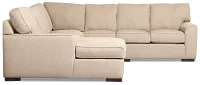 Sinclair Brown Fabric Large Left Chaise Sectional