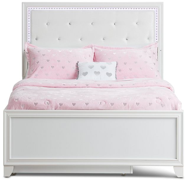 Isabella White Panel Trundle Bed (7)