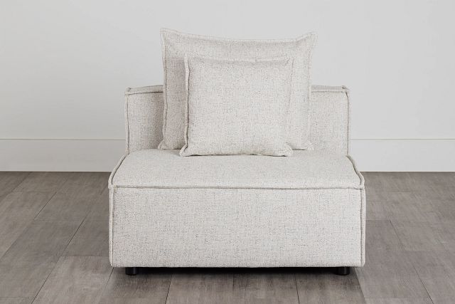 Tatum Beige Fabric Armless Chair