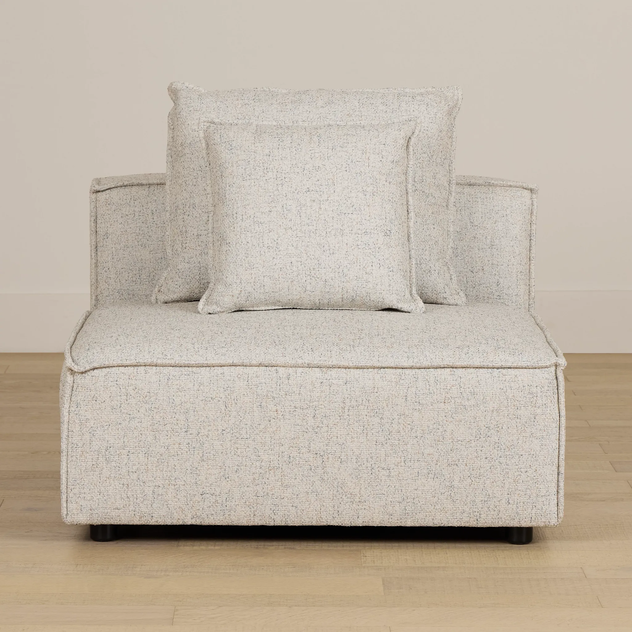 Tatum Beige Fabric Armless Chair