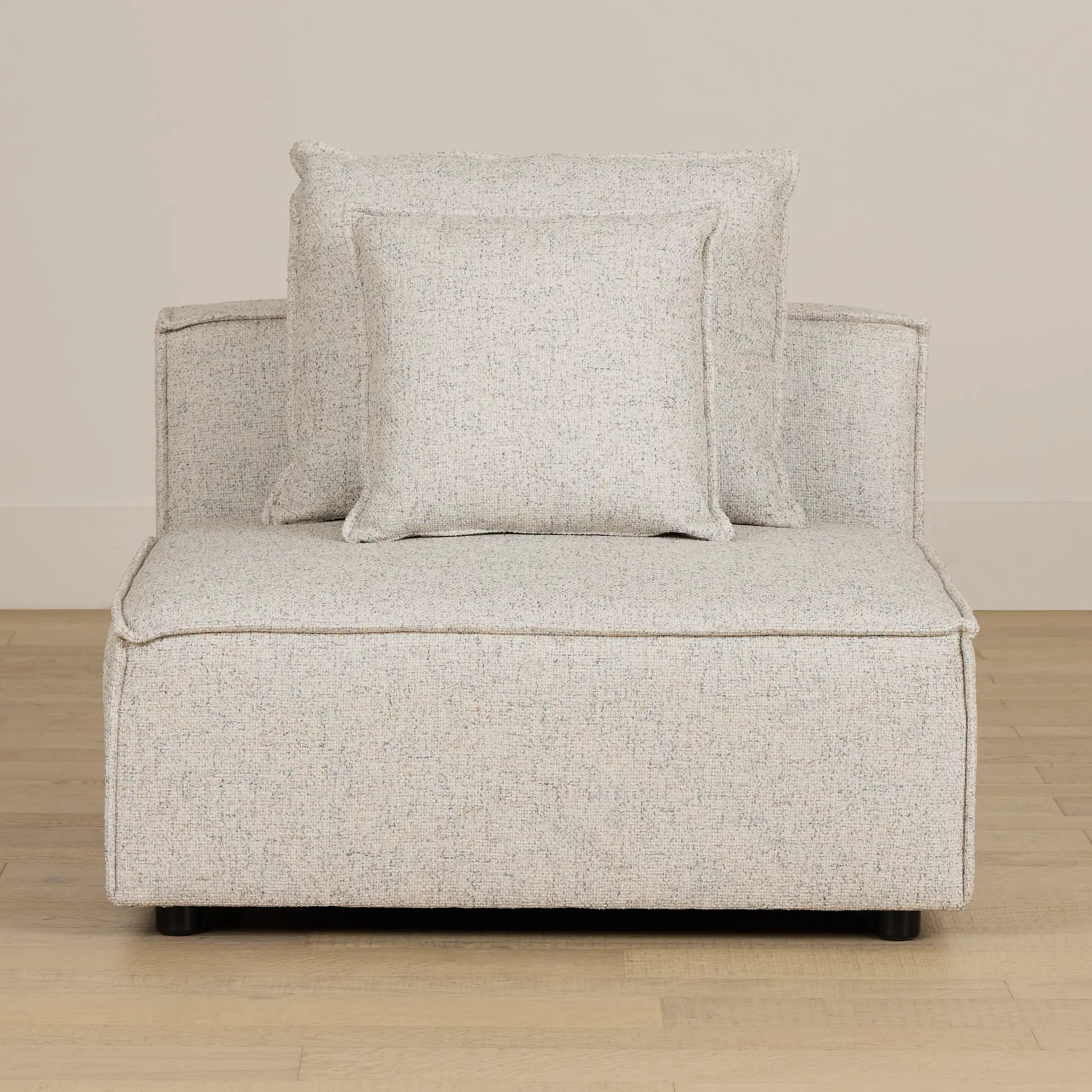 Tatum Beige Fabric Armless Chair Tatum Beige Fabric Armless Chair