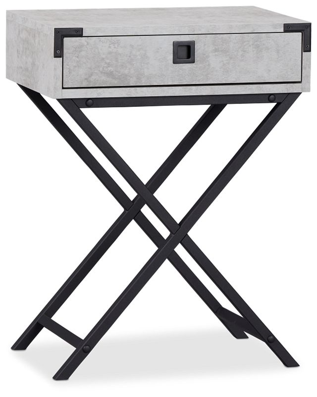 Erie Light Gray Metal Nightstand