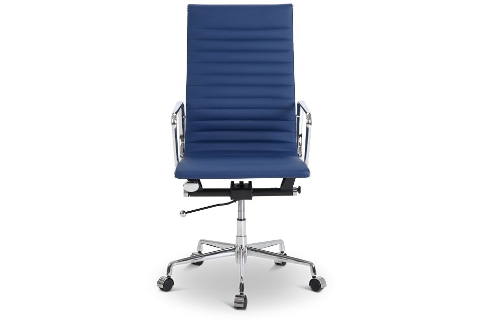 Amos Dark Blue Desk Chair, (3)