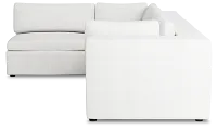Destin Sutton White Fabric 4-piece Modular Sectional