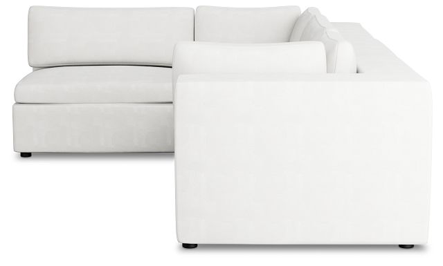Destin Sutton White Fabric 4-piece Modular Sectional