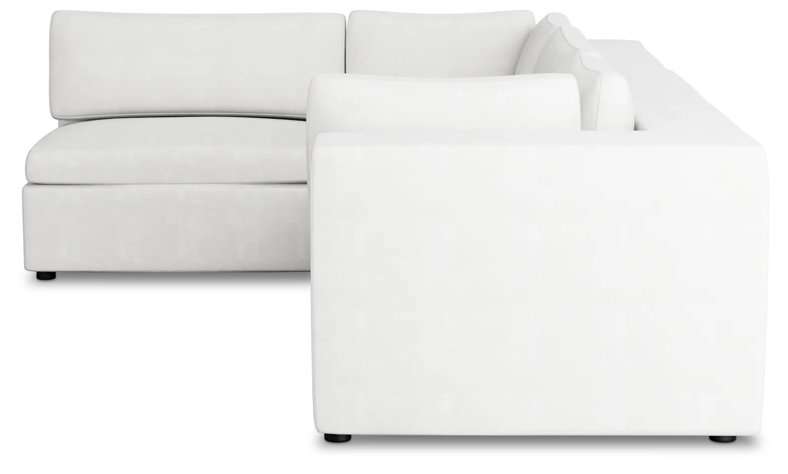 Destin Sutton White Fabric 4-piece Modular Sectional