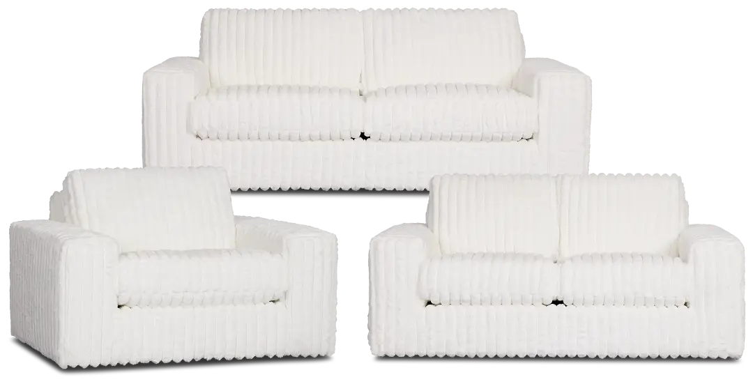 Teddy White Fabric Living Room Teddy White Fabric Living Room