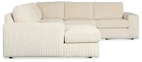 Charlie Ivory Fabric Medium Left Chaise Sectional