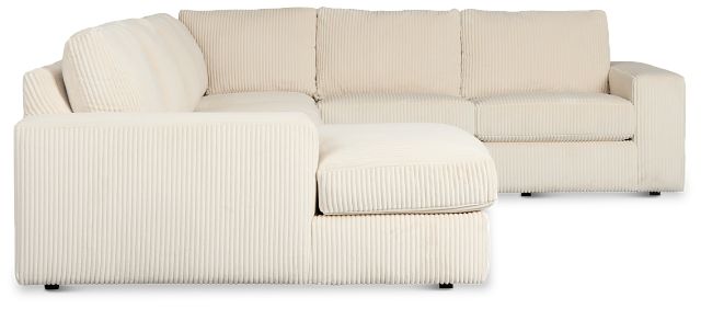 Charlie Ivory Fabric Medium Left Chaise Sectional