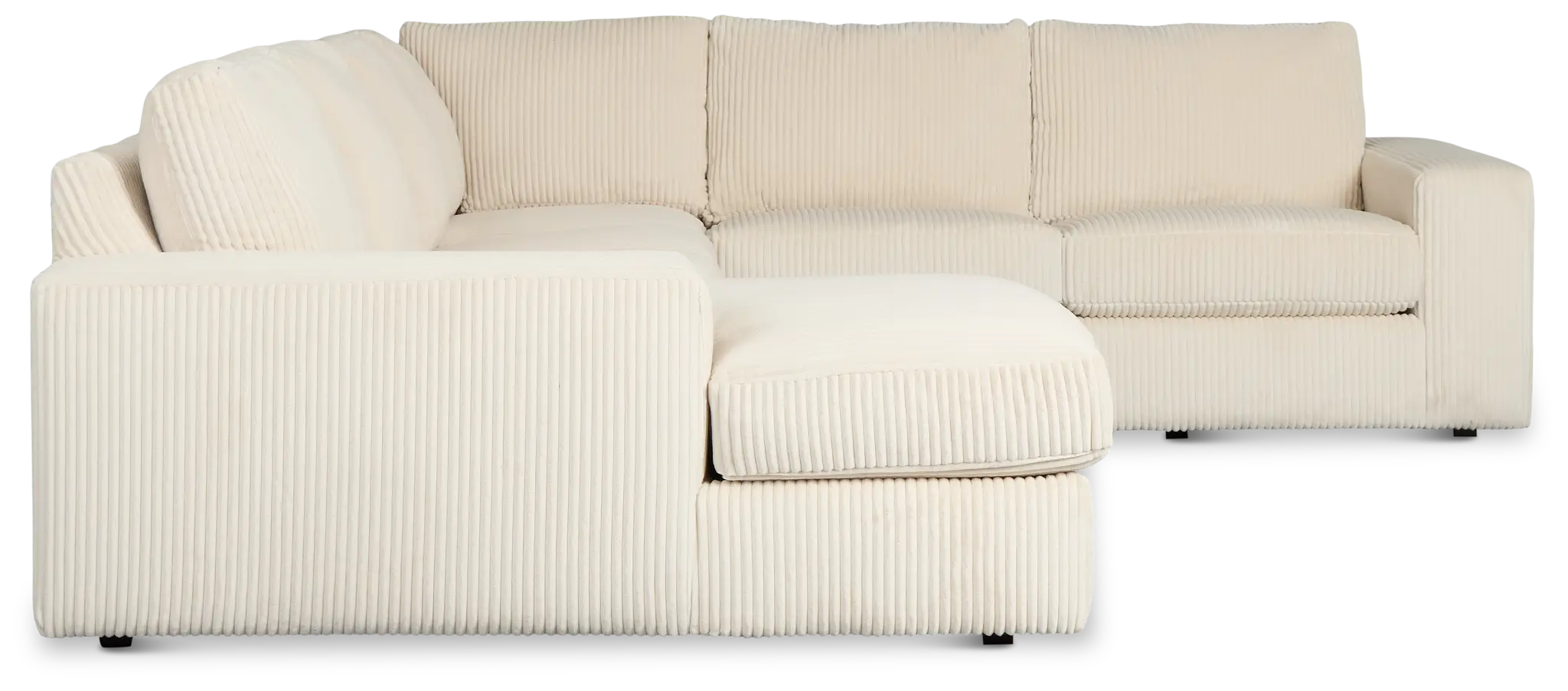 Charlie Ivory Fabric Medium Left Chaise Sectional Charlie Ivory Fabric Medium Left Chaise Sectional