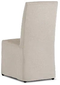 Harbor Light Beige Long Slipcover Chair With Dark-tone Leg