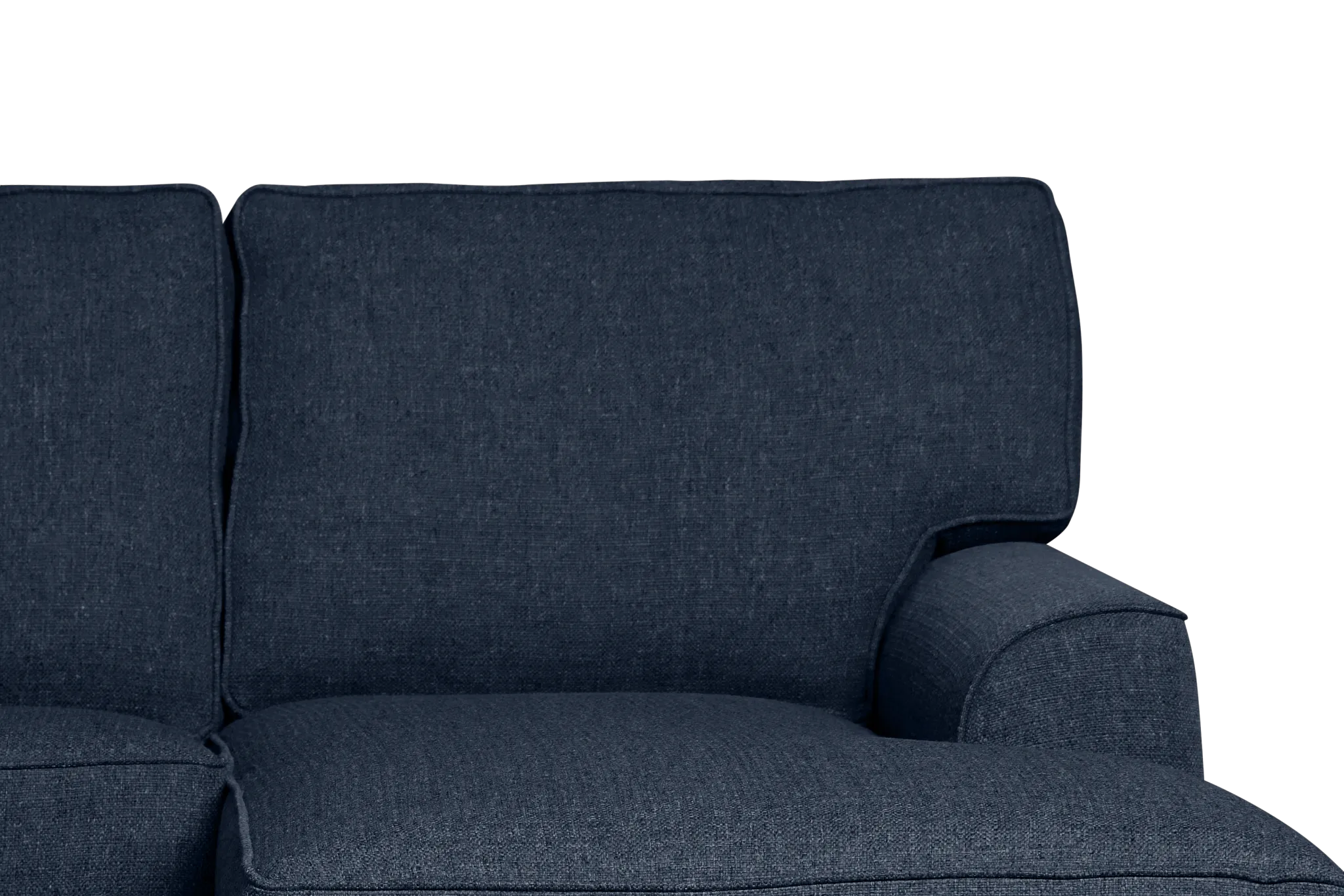 Sinclair Dark Blue Fabric Righ Chaise Cooling Memory Foam Sleeper Sectional