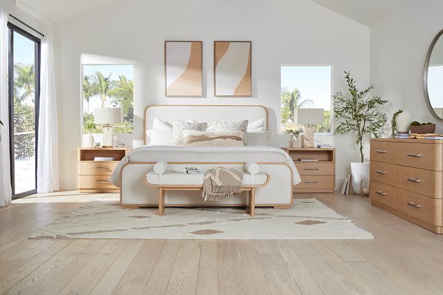 Malibu Light Tone Uph Panel Bed