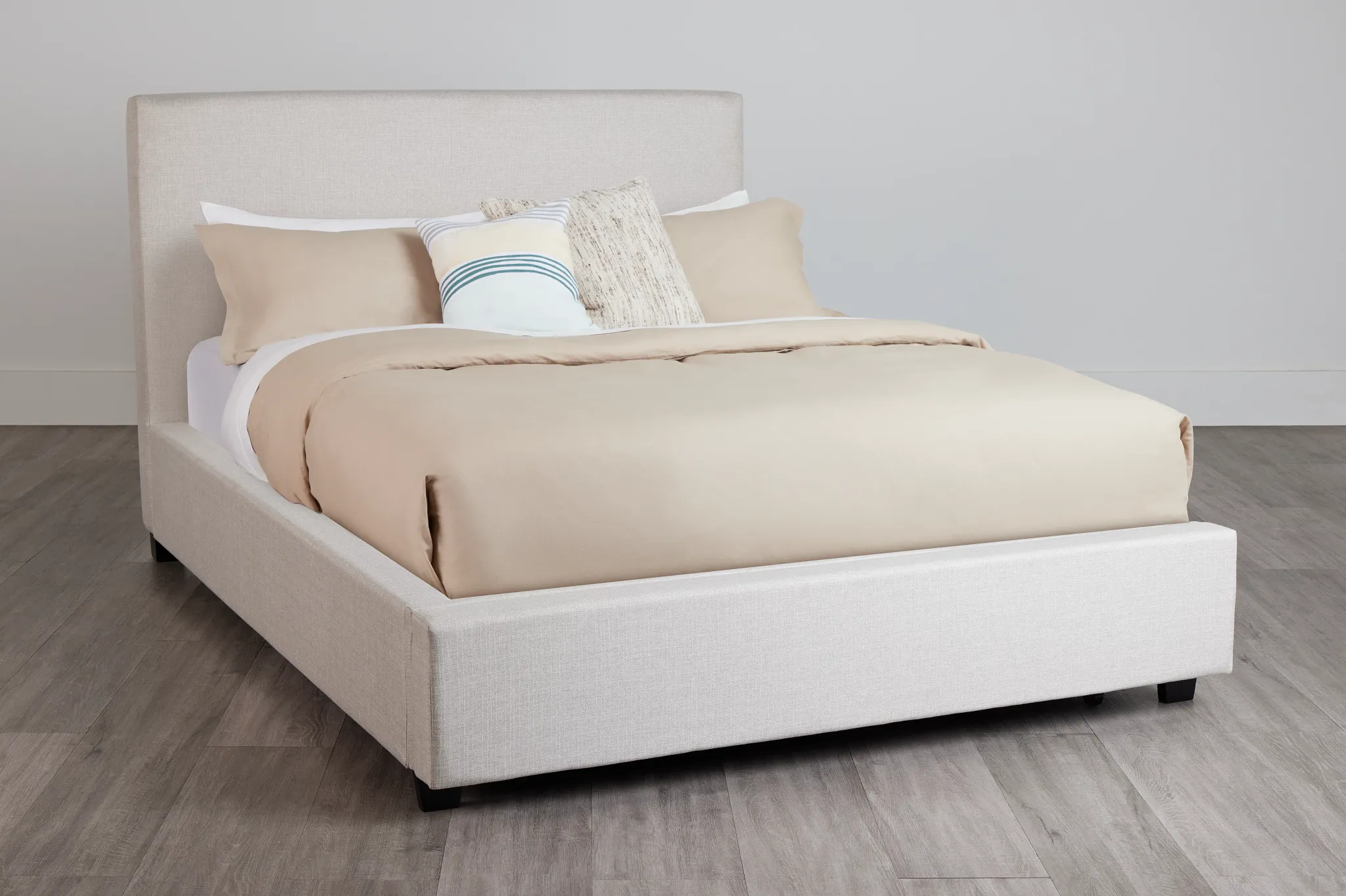 Monica Beige Uph Platform Storage Bed