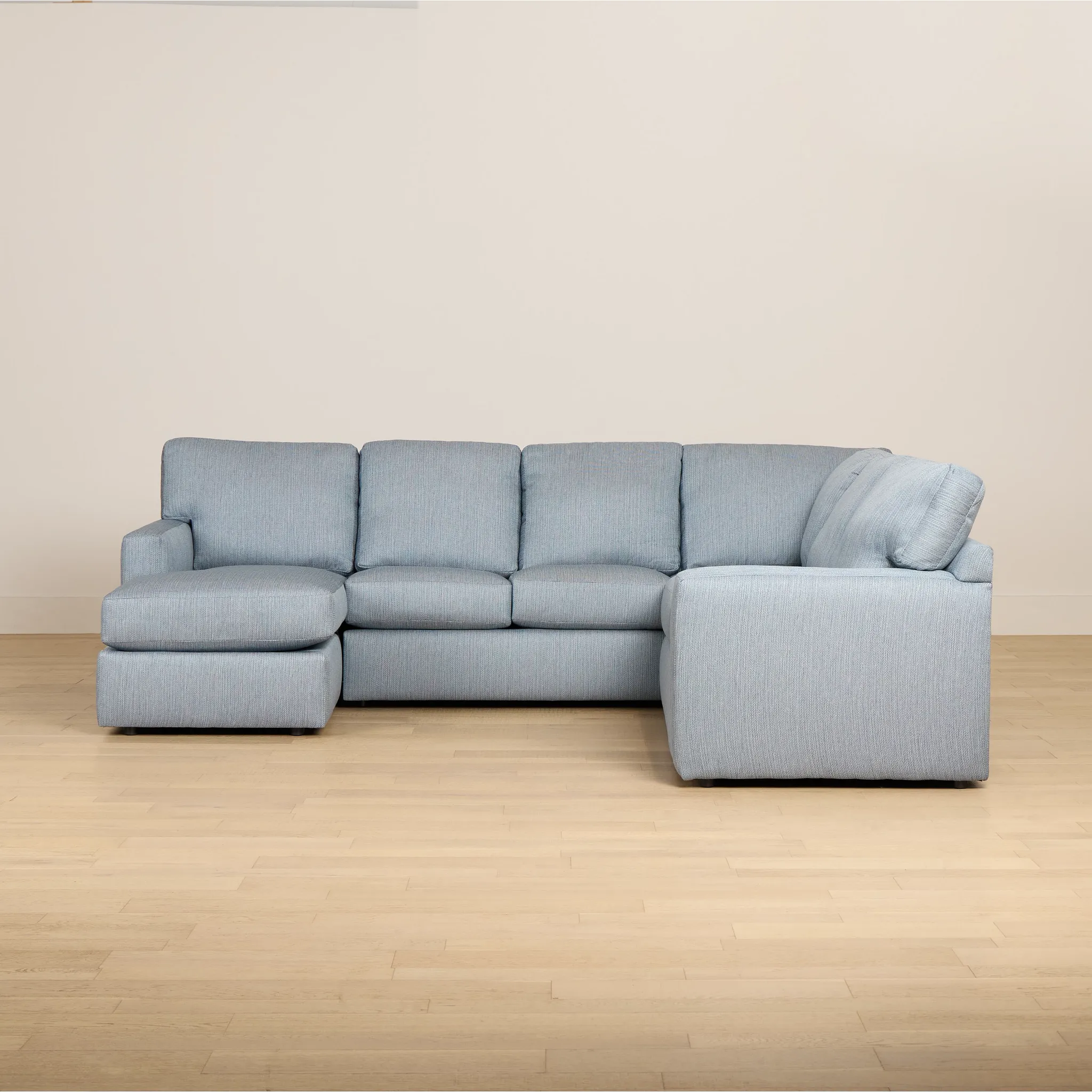 Rhodes Light Blue Fabric Medium Left Chaise Sectional