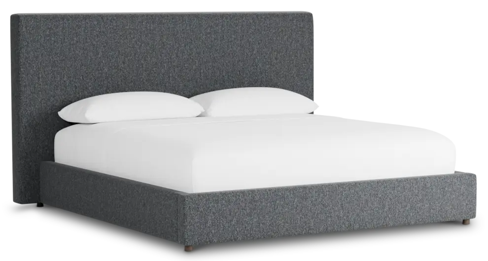 Grayton Delray Dark Gray 54" Upholstered Platform Bed Grayton Delray Dark Gray 54" Upholstered Platform Bed