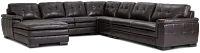 Braden Dark Brown Leather Large Left Chaise Sectional