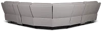 Walker Light Gray Lthr/vinyl Large Dual Manually Reclining Two-arm Sectional