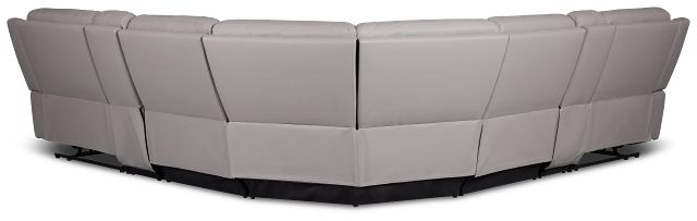 Walker Light Gray Lthr/vinyl Large Dual Manually Reclining Two-arm Sectional