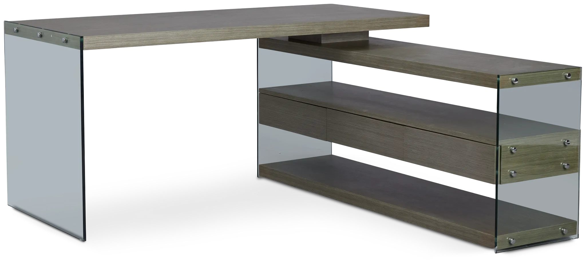 Olympia Gray Large L Desk