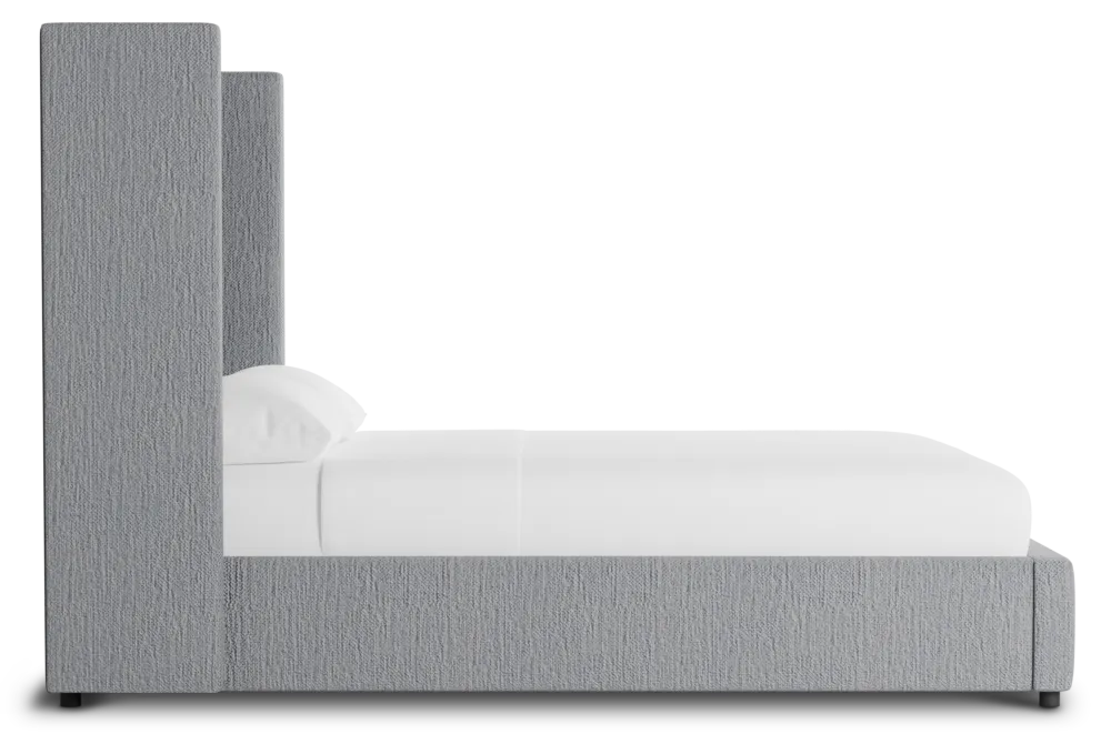 Captiva Revenue Gray 60" Upholstered Shelter Bed