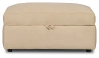 Hudson Beige Fabric Storage Ottoman