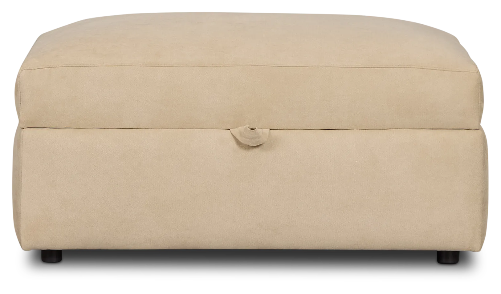 Hudson Beige Fabric Storage Ottoman