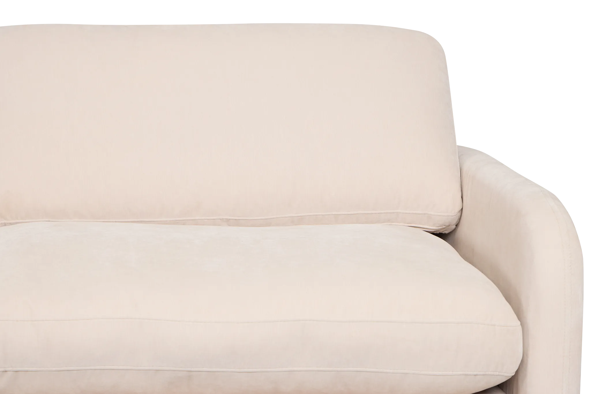 Jules Ivory Velvet 3 Piece Modular Sofa