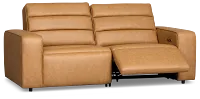 Sawyer Light Brown Micro 2-piece Modular Power Reclining Sofa