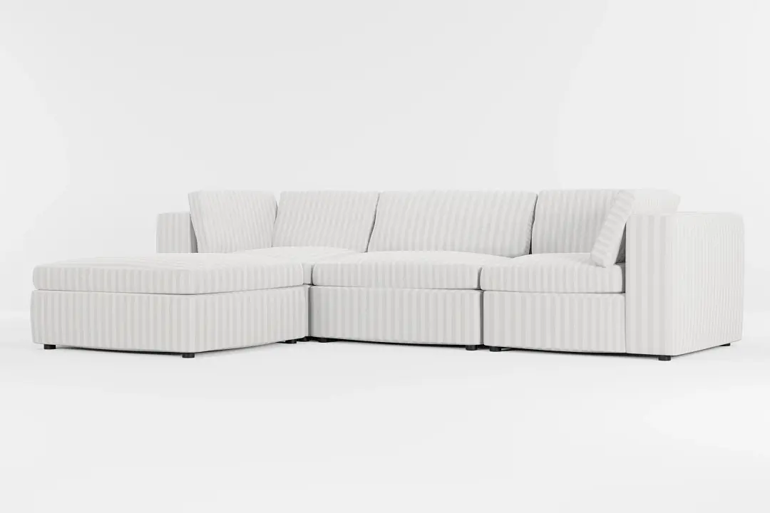 Destin Sea Lane Light Gray Fabric 4-piece Bumper Sectional Destin Sea Lane Light Gray Fabric 4-piece Bumper Sectional