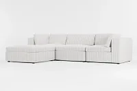 Destin Sea Lane Light Gray Fabric 4-piece Bumper Sectional