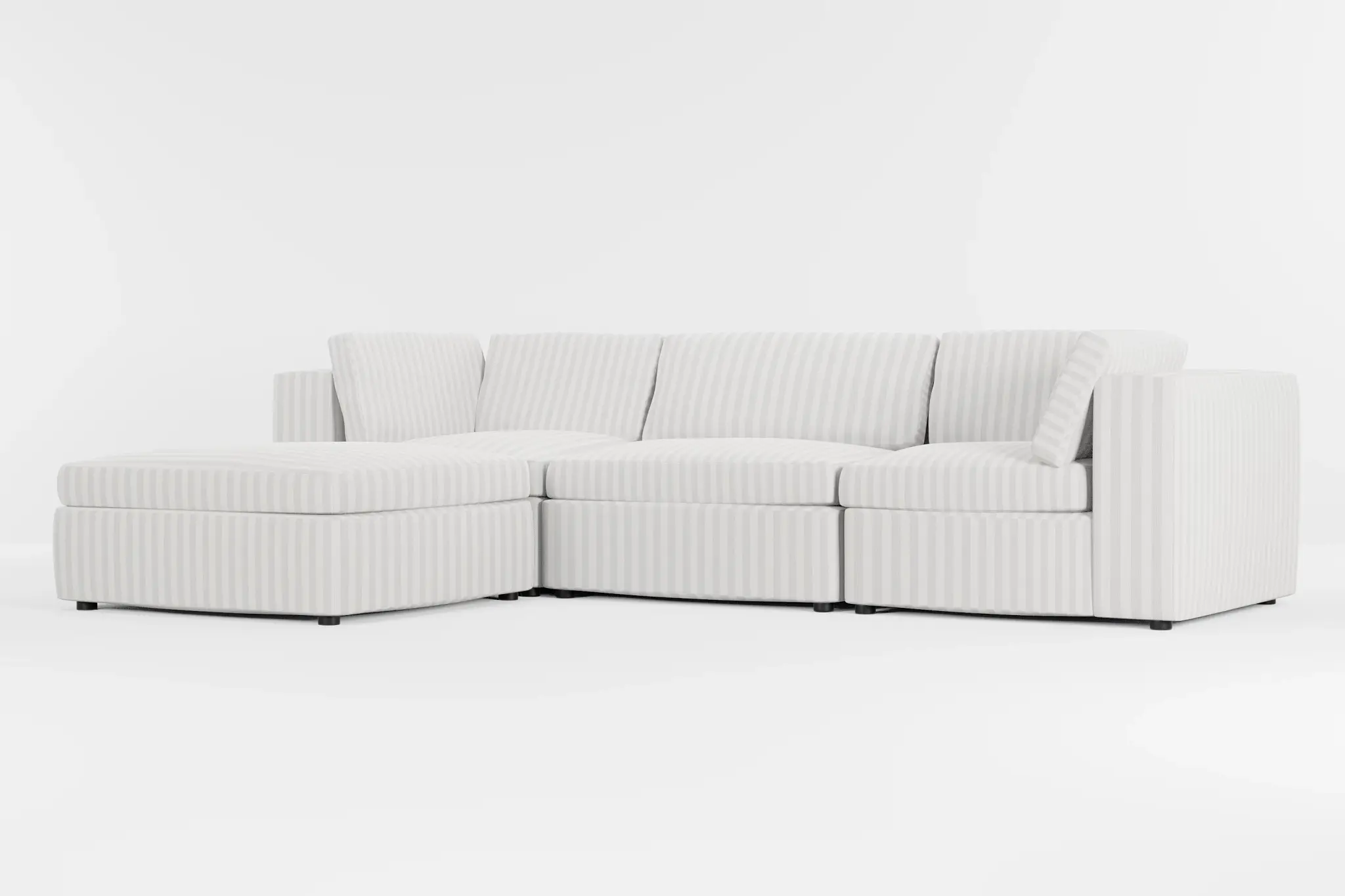 Destin Sea Lane Light Gray Fabric 4-piece Bumper Sectional Destin Sea Lane Light Gray Fabric 4-piece Bumper Sectional