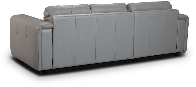 Rowan Gray Leather Left Chaise Sectional