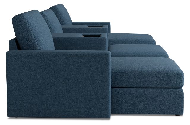 Citymod Blue Fabric 6-piece Home Theater With Media Consoles
