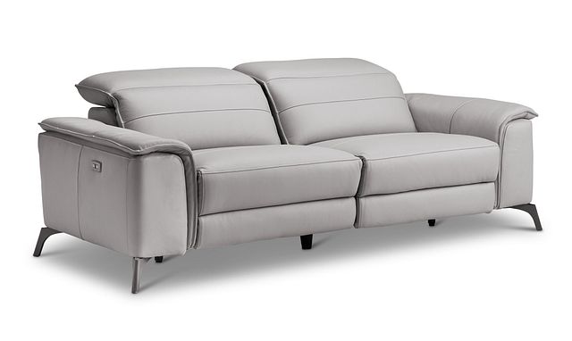 Pearson Gray Leather Power Reclining Sofa