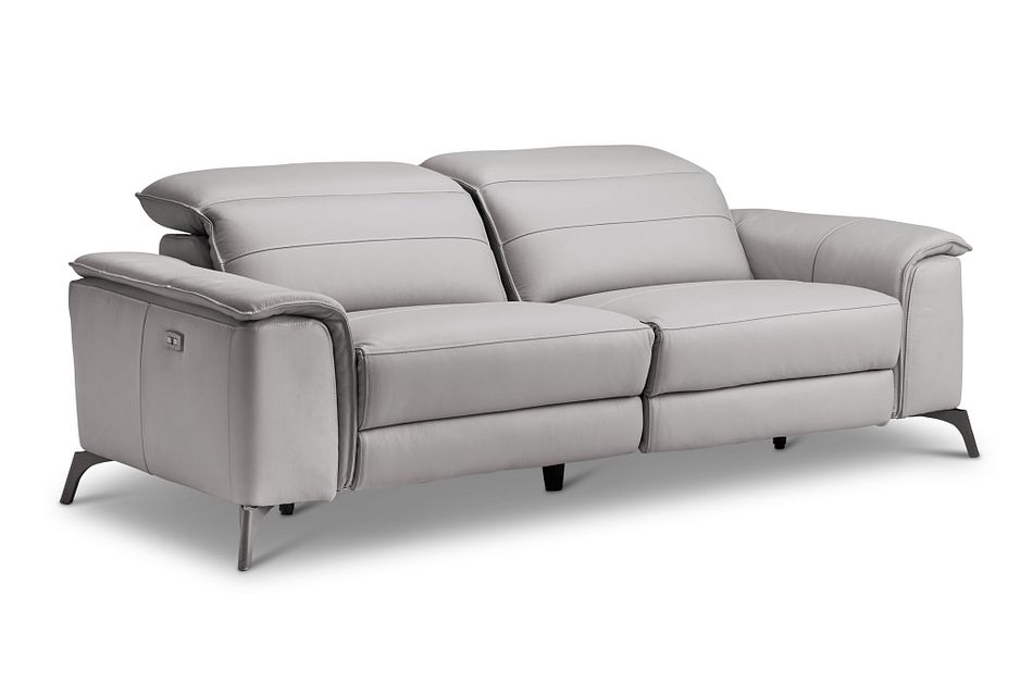 Pearson Gray Leather Power Reclining, Leather Power Recliner Sofa Gray