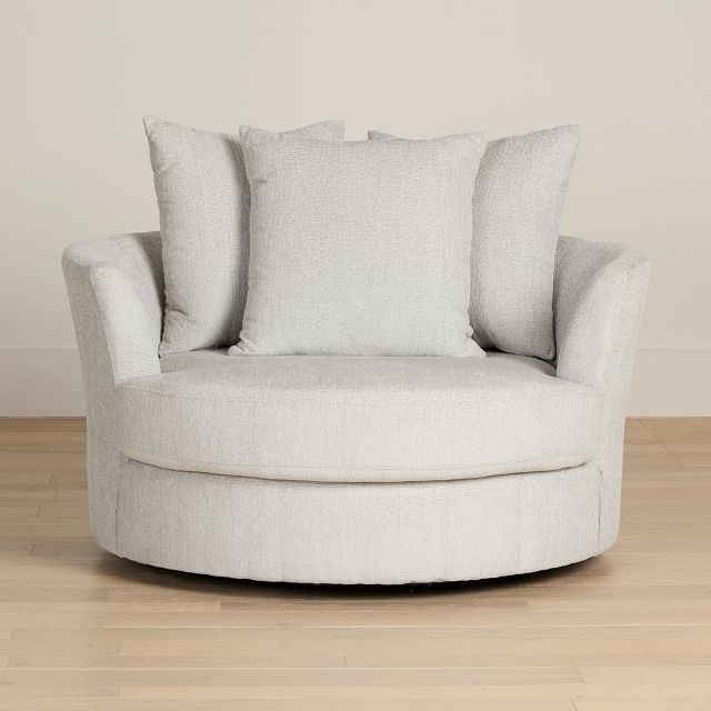 Everly Gray Fabric Swivel Chair
