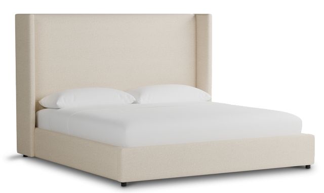 Captiva Merino Light Beige 60" Upholstered Shelter Bed