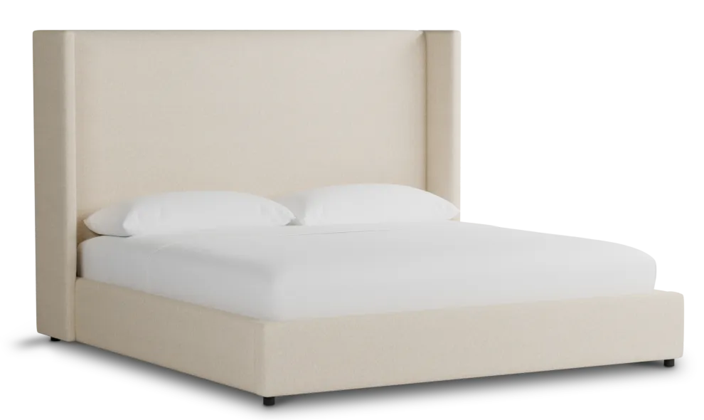 Captiva Merino Light Beige 60" Upholstered Shelter Bed