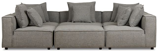 Tatum Gray Fabric 6-piece Pit Sectional