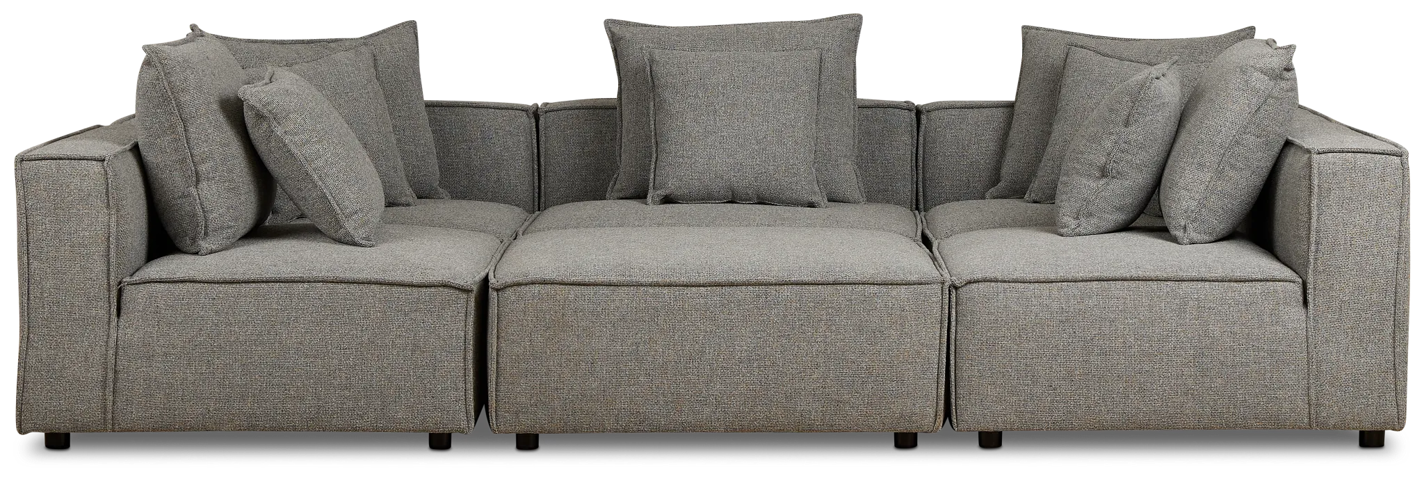 Tatum Gray Fabric 6-piece Pit Sectional