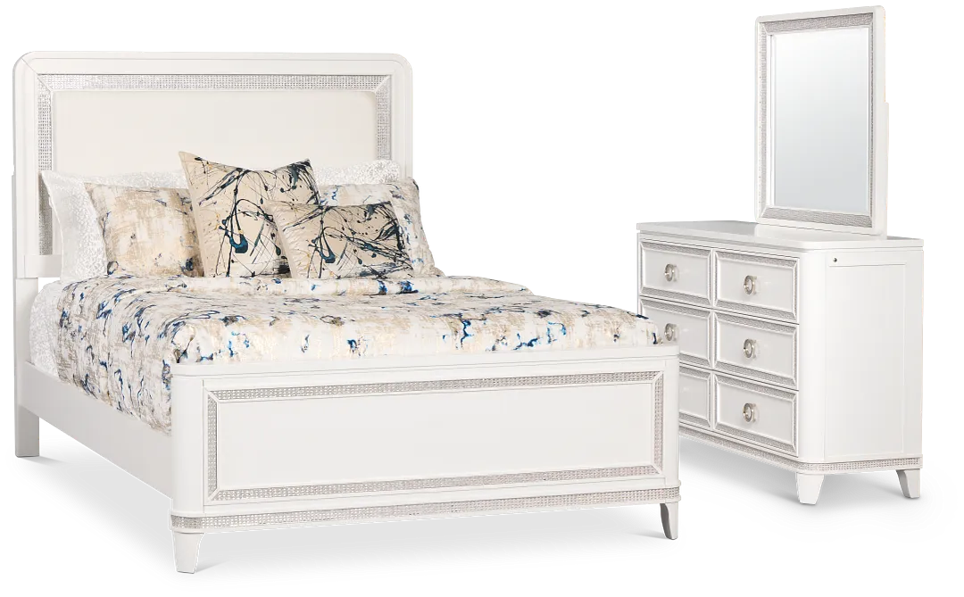 Milan White Uph Panel Bedroom