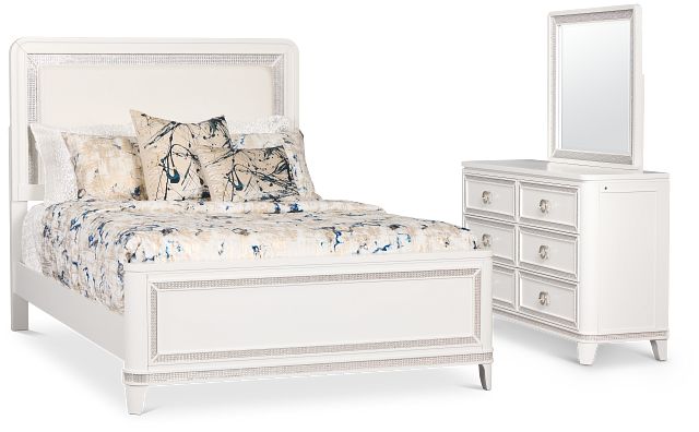 Milan White Uph Panel Bedroom