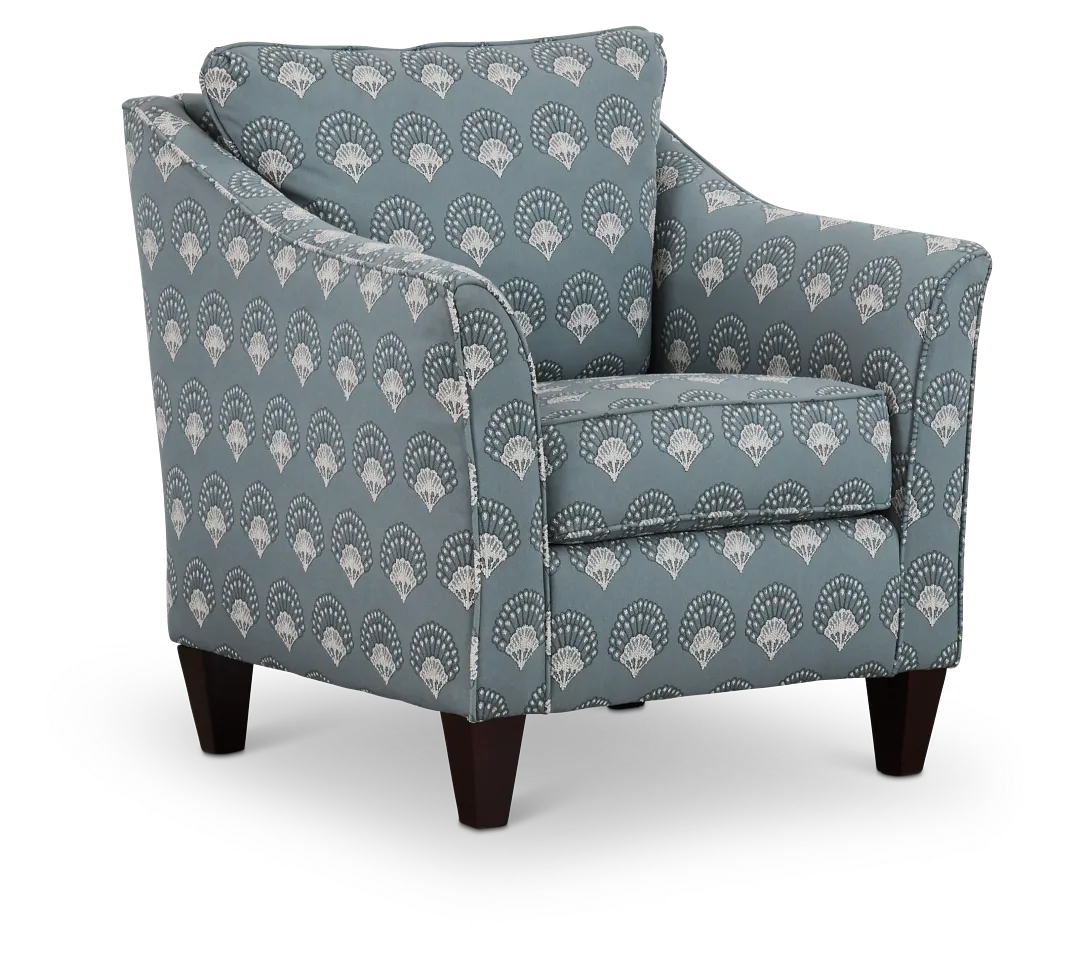 Chantilly Blue Fabric Accent Chair