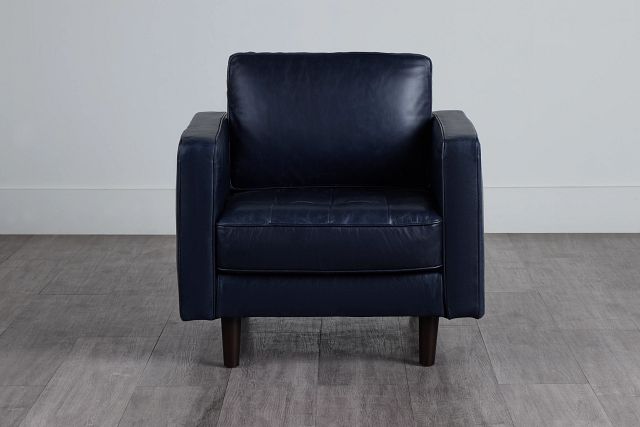 Ezra Blue Leather Chair