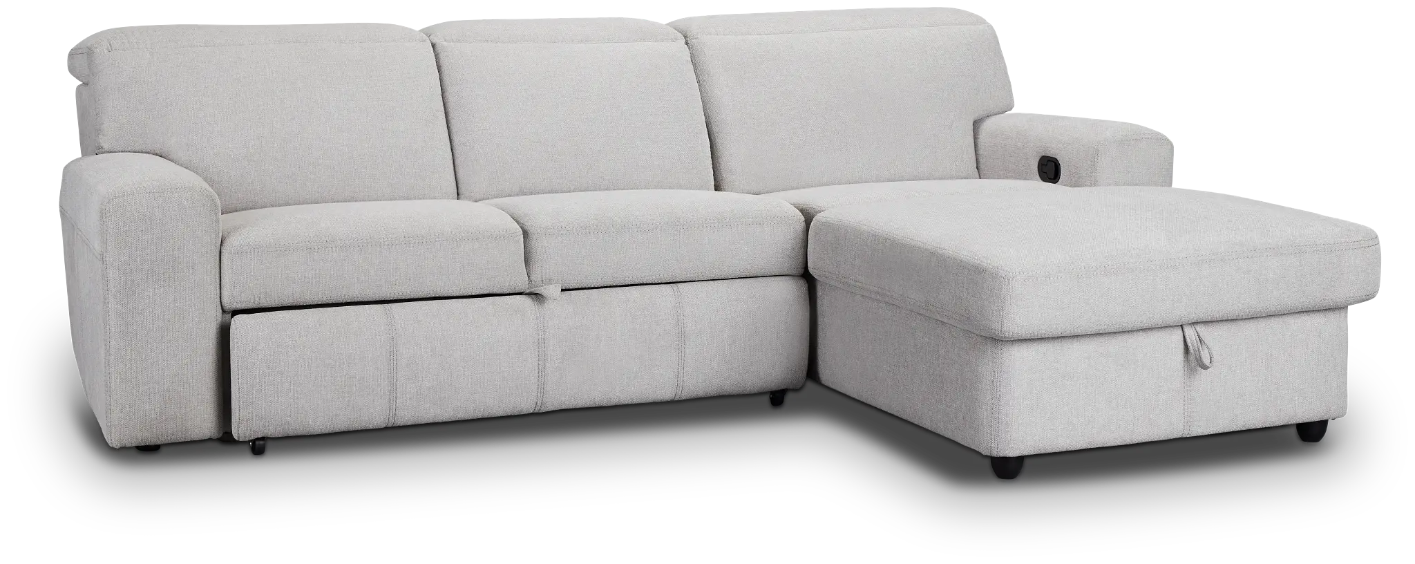 Callum Light Gray Storage Small Right Chaise Sleeper Sectional Callum Light Gray Storage Small Right Chaise Sleeper Sectional